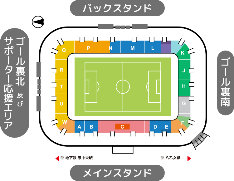 ユアテックスタジアム仙台 スタジアムマップ